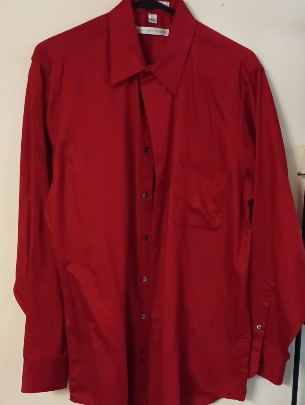 Geoffrey Beene Wrinkle Free Men's Red Dress Shirt Size Medium
